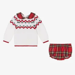 Babidu Outfit Sets*White & Red Cotton Shorts Set