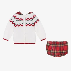 Babidu Outfit Sets*White & Red Cotton Shorts Set