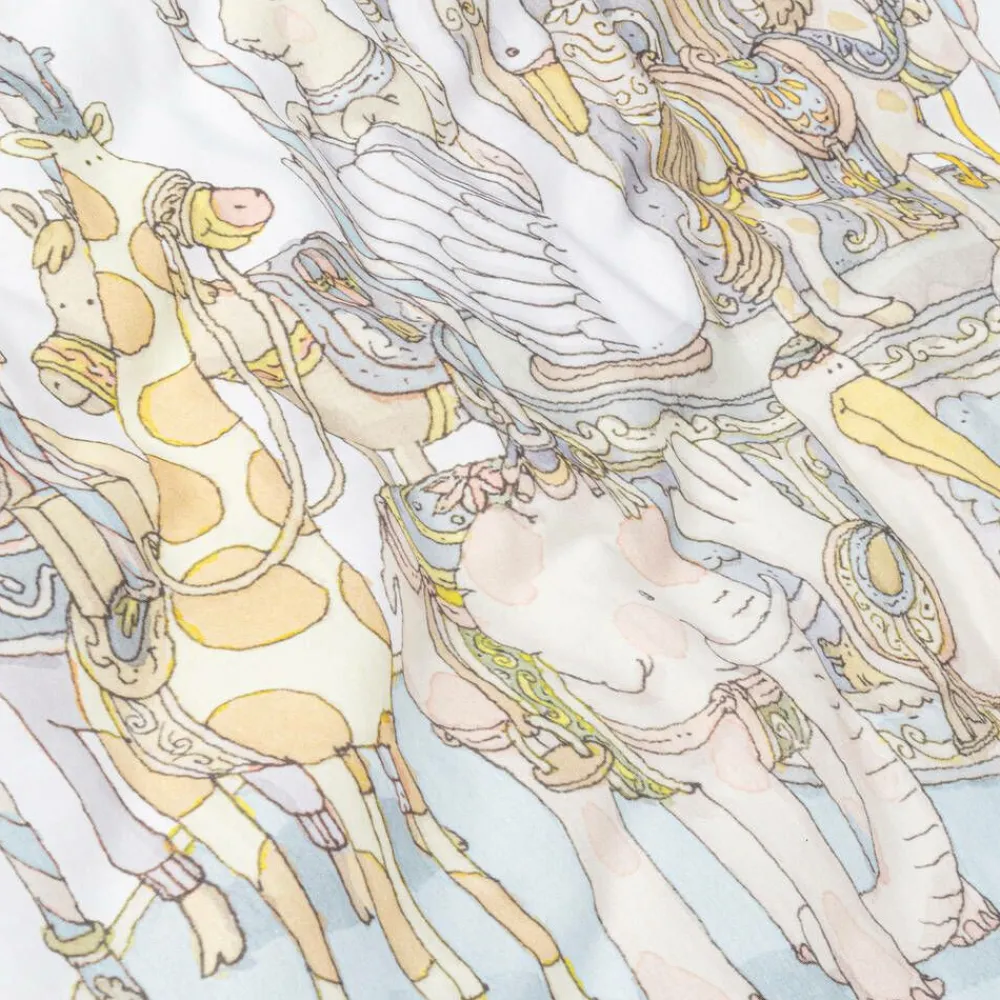 Atelier Choux Paris Gifts|Nursery Accessories*White & Blue Organic Cotton Reversible Duvet (132cm)