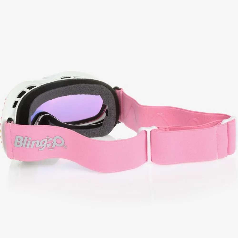 Bling2o Snowwear*White & Pink Ski Goggles