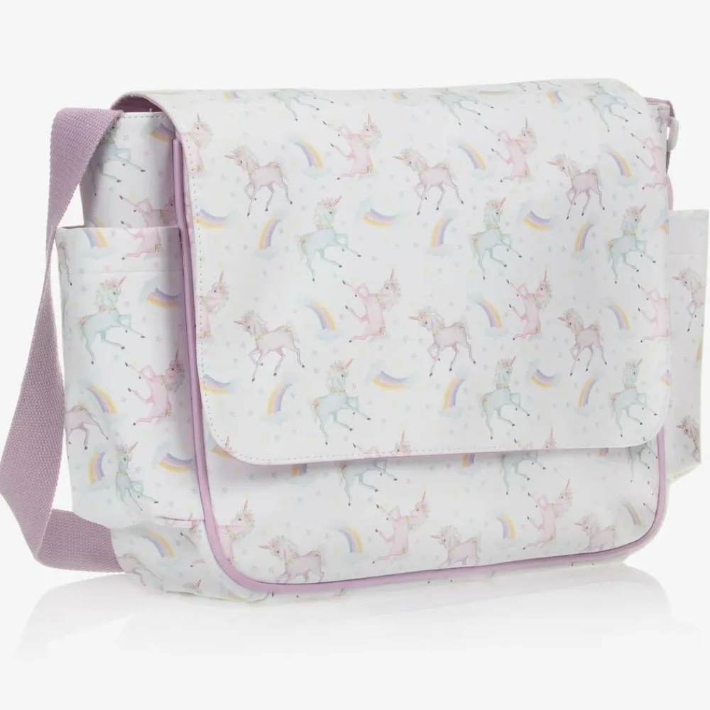 Powell Craft Bags*White & Pink Unicorn Baby Changing Bag (39cm)