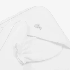 Kissy Kissy Towels & Robes*White Baby Sheep Hooded Towel & Mitt Set