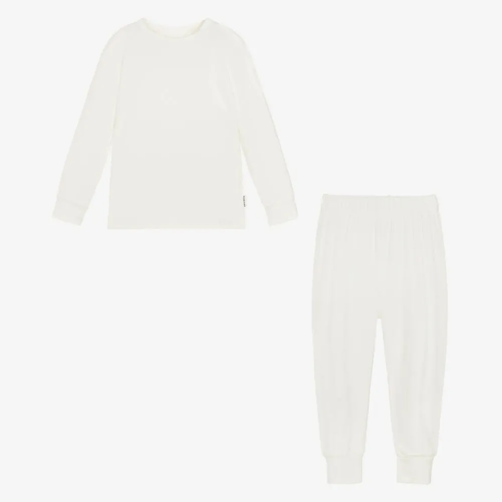 Roarsome Snowwear|Snowwear*White Bamboo Jersey Base Layer Set