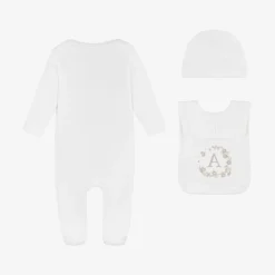 Paint My Dreams Gifts|Babysuits*White Blossom Personalised Babysuit Gift Set