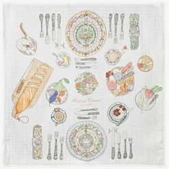 Atelier Choux Paris Sleeping Accessories*White Bon Appétit Swaddle (100cm)