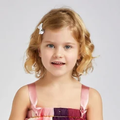 Peach Ribbons Hair Accessories*White Bow Hair Clip (5cm)