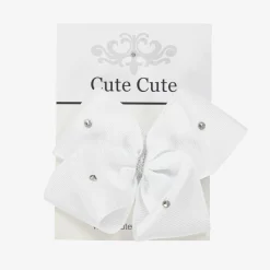 Cute Cute Hair Accessories*White Bow Hair Clip (10cm)