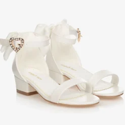 Angels Face Wedges & Heels|Wedges & Heels*White Bow Heel Sandals Snowdrop