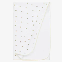Kissy Kissy Gifts*White Buzzing Bees Pima Cotton Blanket (74cm)