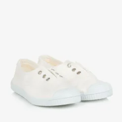 Pisamonas Trainers*White Canvas Slip-On Trainers