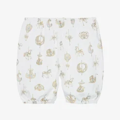 Atelier Choux Paris Underwear|Shorts*White Carousel Print Cotton Bloomer Shorts