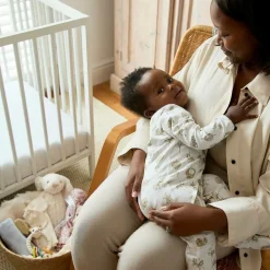 Atelier Choux Paris Babysuits*White Carousel Print Cotton Babygrow