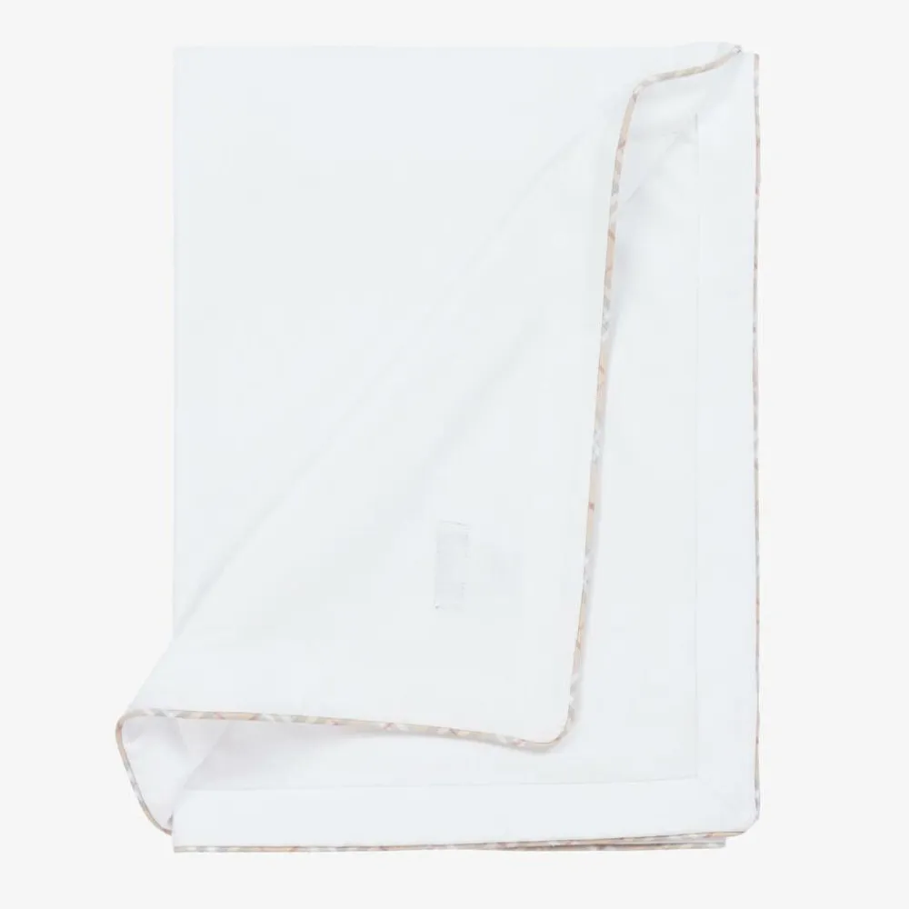 Burberry Gifts*White Cotton Baby Blanket (100cm)