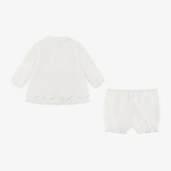 Sarah Louise Outfit Sets*White Cotton Baby Shorts Set