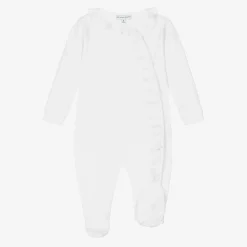 Beatrice amp; George Gifts|Babysuits*White Cotton Babygrow & Embroidered Bib Set