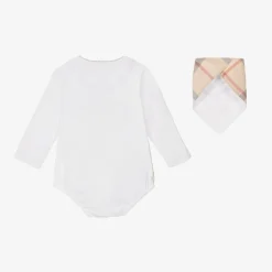 Burberry Gifts|Babysuits*White Cotton Babysuit Gift Set