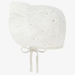 Elodie Hats*White Cotton Bonnet (SPF30)
