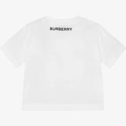 Burberry Tops*White Cotton Check Baby T-Shirt