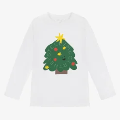Stella McCartney Kids Tops*White Cotton Christmas Tree Top