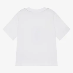Lacoste Tops*White Cotton Circle Logo T-Shirt