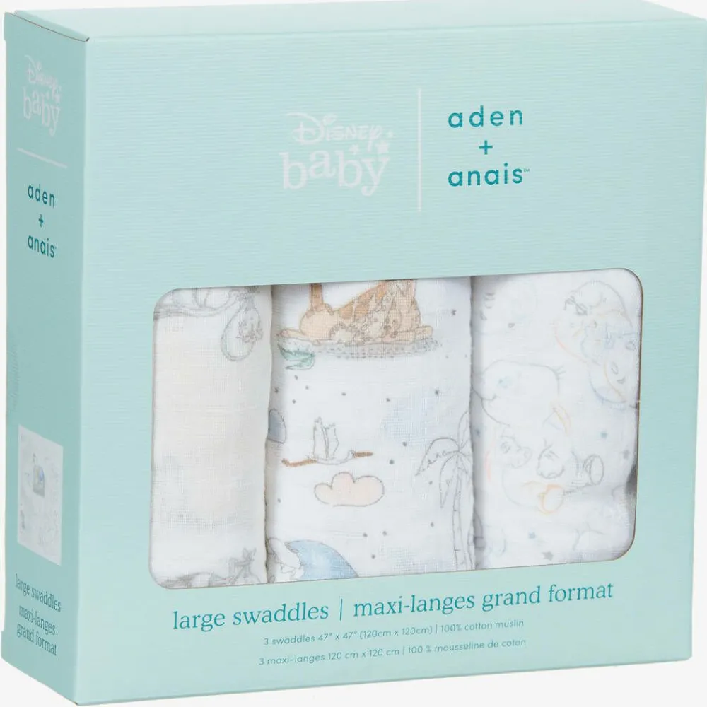 aden + anais Sleeping Accessories*White Cotton Disney Swaddles (3 Pack)