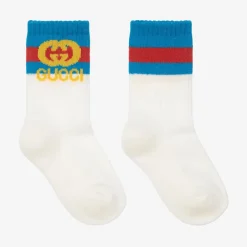 Gucci Socks*White Cotton Interlocking G Socks
