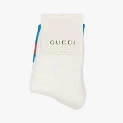 Gucci Socks*White Cotton Interlocking G Socks