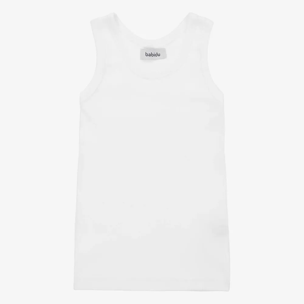 Babidu Underwear|Underwear*White Cotton Jersey Vest