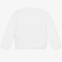 Minutus Tops*White Cotton Knitted Baby Cardigan