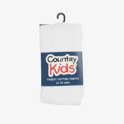 Country Kids Tights|Tights*White Cotton Knitted Tights