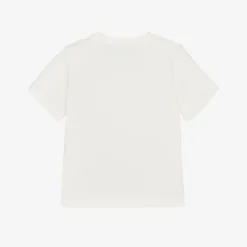 Versace Tops*White Cotton Leopard Print Baby T-Shirt