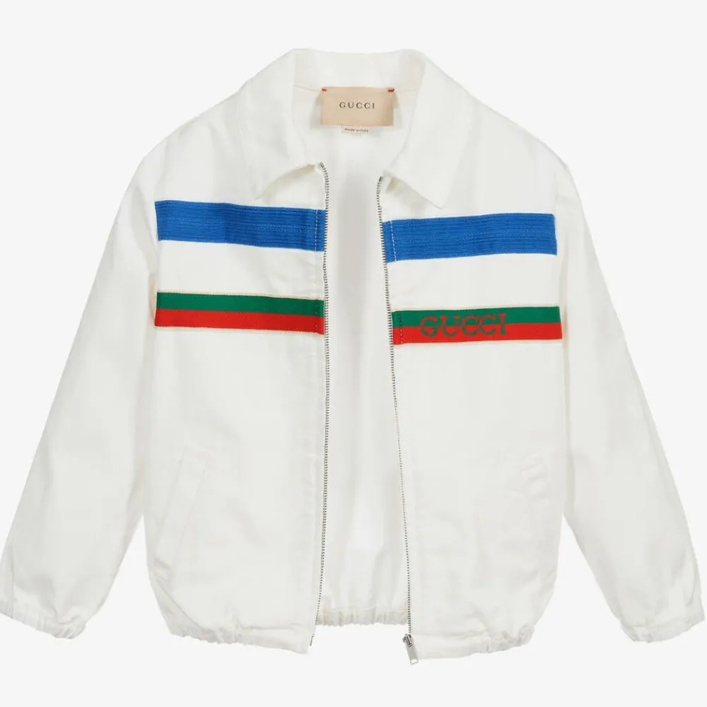 Gucci Coats & Jackets*White Cotton Logo Baby Jacket
