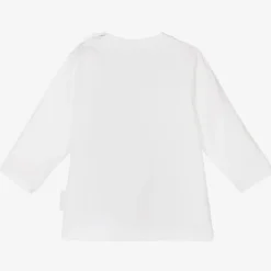 Moncler Enfant Tops*White Cotton Multi Logo Top