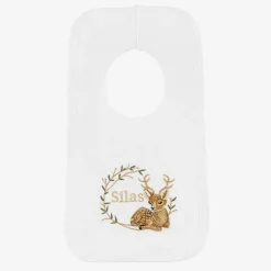 Paint My Dreams Feeding Accessories*White Cotton Personalised Reindeer Bib