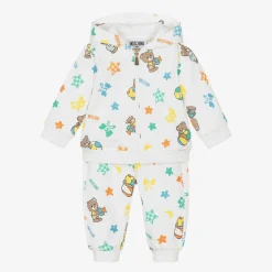 Moschino Baby Tracksuits|Tracksuits*White Cotton Teddy Bear Tracksuit