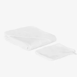 Burberry Gifts|Towels & Robes*White Cotton Towel & Mitt Baby Gift Set