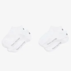 Tommy Hilfiger Socks*White Cotton Trainer Socks (2 Pack)