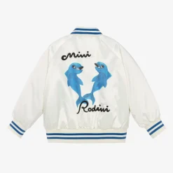 Mini Rodini Coats & Jackets*White Dolphin Baseball Jacket