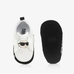 KARL LAGERFELD KIDS Pre Walkers|Pre Walkers*White Faux Leather Baby Trainers