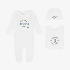 Paint My Dreams Gifts|Babysuits*White Feather Personalised Babysuit Gift Set