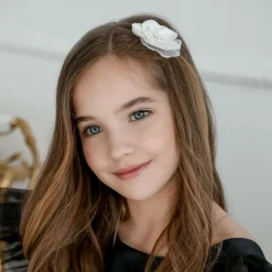 Cute Cute Hair Accessories*White Floral Hair Clip (7cm)