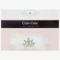 Cute Cute Hair Accessories*White Fur & Diamanté Headband