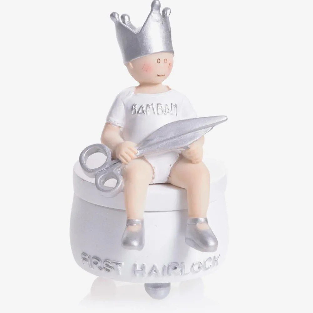 Bam Bam Gifts|Gifts*White Hairlock Keepsake Box (9cm)