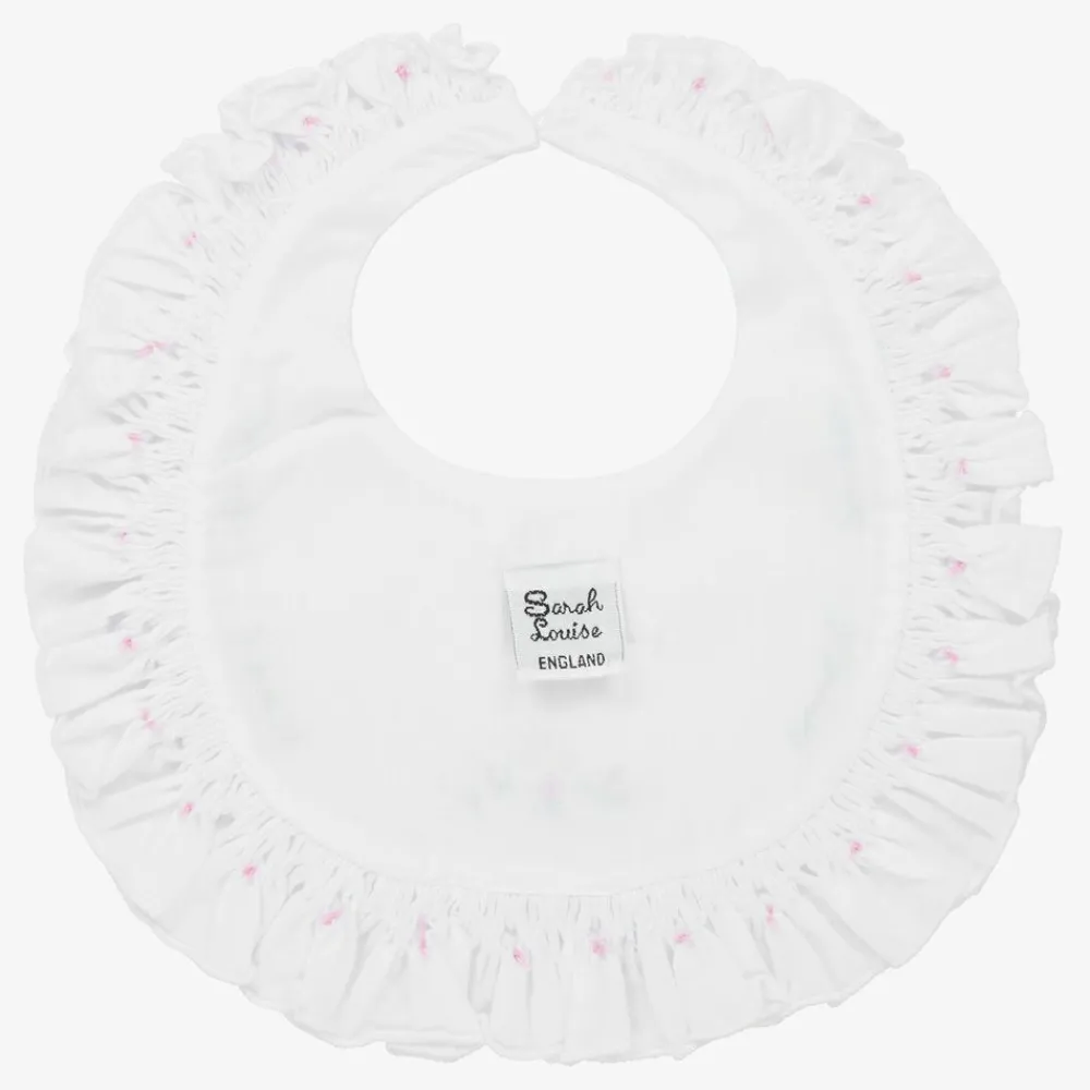 Sarah Louise Feeding Accessories*White Hand-Smocked Baby Bib
