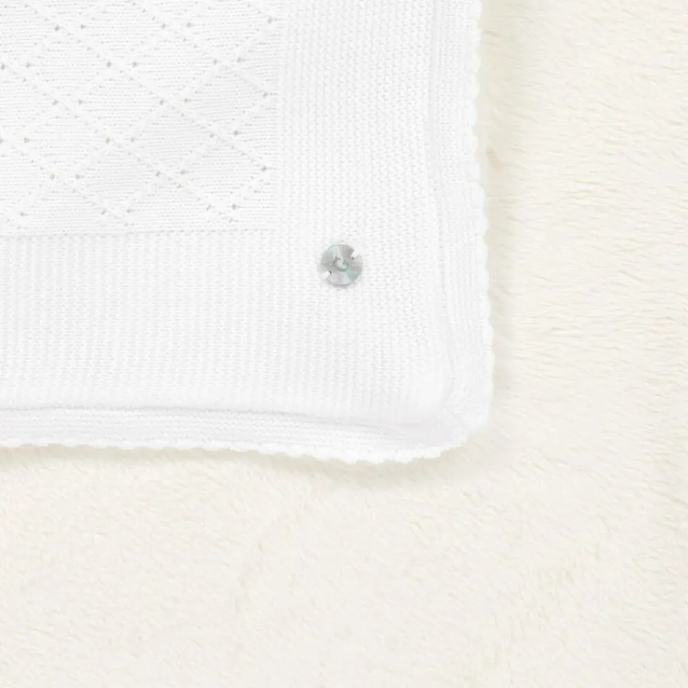 Artesanía Granlei Gifts*White Knit & Faux Fur Blanket (82cm)