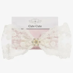 Cute Cute Hair Accessories*White Lace Bow Headband (24cm)