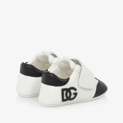 Dolce amp; Gabbana Pre Walkers|Pre Walkers*White Leather DG Pre-Walker Trainers