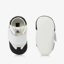 Dolce amp; Gabbana Pre Walkers|Pre Walkers*White Leather DG Pre-Walker Trainers