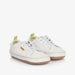 Tip Toey Joey Trainers|Trainers*White Leather First Walker Trainers