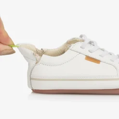Tip Toey Joey Trainers|Trainers*White Leather First Walker Trainers